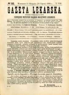 Gazeta Lekarska 1888 R.23, t.8, nr 32