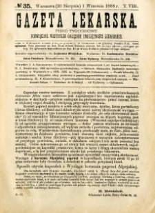 Gazeta Lekarska 1888 R.23, t.8, nr 35