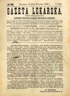 Gazeta Lekarska 1888 R.23, t.8, nr 38