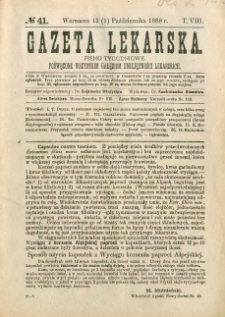 Gazeta Lekarska 1888 R.23, t.8, nr 41
