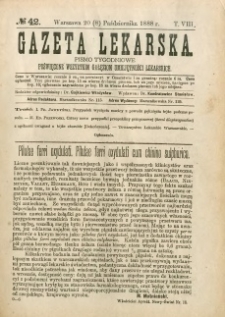 Gazeta Lekarska 1888 R.23, t.8, nr 42