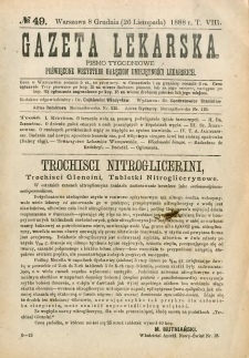 Gazeta Lekarska 1888 R.23, t.8, nr 49