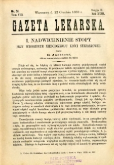 Gazeta Lekarska 1888 R.23, t.8, nr 51