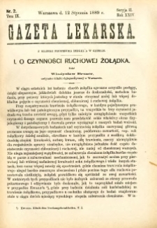 Gazeta Lekarska 1889 R.24, t.9, nr 2