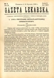 Gazeta Lekarska 1889 R.24, t.9, nr 4