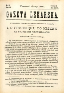 Gazeta Lekarska 1889 R.24, t.9, nr 5