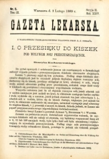 Gazeta Lekarska 1889 R.24, t.9, nr 5
