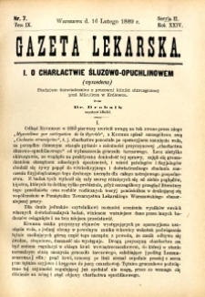 Gazeta Lekarska 1889 R.24, t.9, nr 7