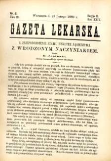 Gazeta Lekarska 1889 R.24, t.9, nr 8