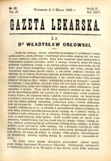 Gazeta Lekarska 1889 R.24, t.9, nr 10