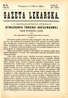 Gazeta Lekarska 1889 R.24, t.9, nr 13