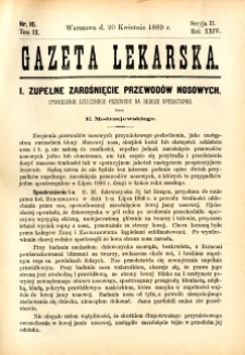 Gazeta Lekarska 1889 R.24, t.9, nr 16