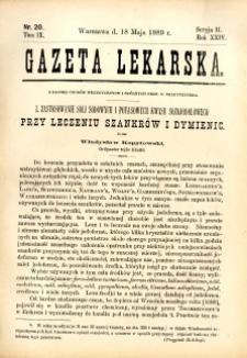 Gazeta Lekarska 1889 R.24, t.9, nr 20