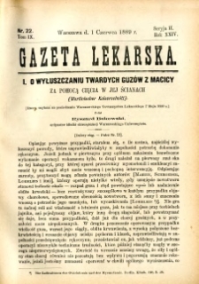 Gazeta Lekarska 1889 R.24, t.9, nr 22