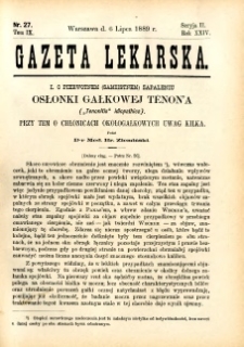 Gazeta Lekarska 1889 R.24, t.9, nr 27