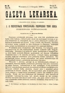 Gazeta Lekarska 1889 R.24, t.9, nr 31