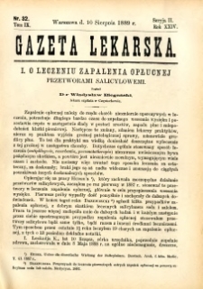 Gazeta Lekarska 1889 R.24, t.9, nr 32