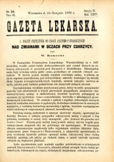 Gazeta Lekarska 1889 R.24, t.9, nr 34