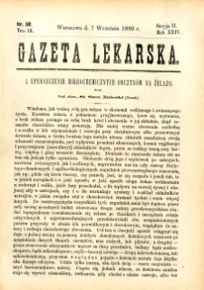 Gazeta Lekarska 1889 R.24, t.9, nr 36