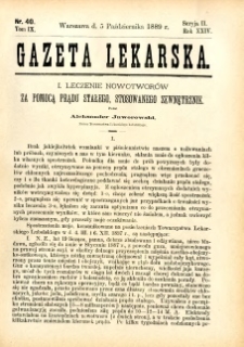 Gazeta Lekarska 1889 R.24, t.9, nr 40