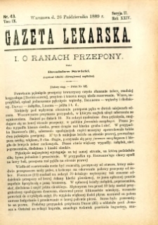 Gazeta Lekarska 1889 R.24, t.9, nr 43