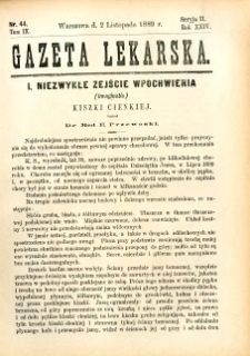Gazeta Lekarska 1889 R.24, t.9, nr 44