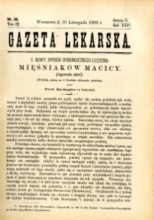 Gazeta Lekarska 1889 R.24, t.9, nr 48