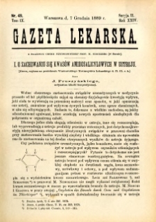 Gazeta Lekarska 1889 R.24, t.9, nr 49