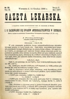 Gazeta Lekarska 1889 R.24, t.9, nr 50