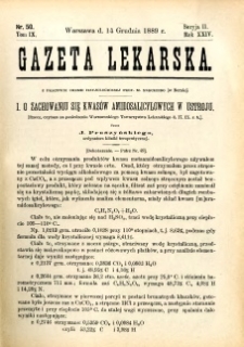 Gazeta Lekarska 1889 R.24, t.9, nr 50