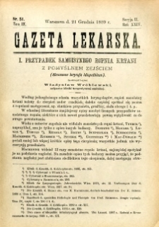 Gazeta Lekarska 1889 R.24, t.9, nr 51