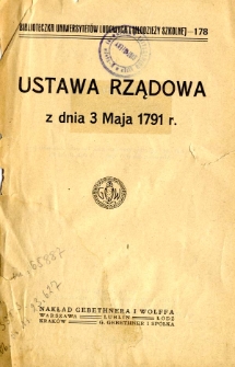 Ustawa Rządowa z dnia 3 maja 1791 r.