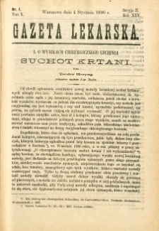 Gazeta Lekarska 1890 R.25, t.10, nr 1