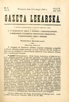 Gazeta Lekarska 1890 R.25, t.10, nr 7