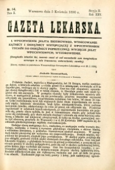 Gazeta Lekarska 1890 R.25, t.10, nr 14