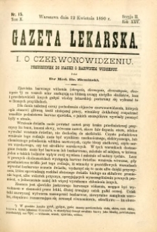 Gazeta Lekarska 1890 R.25, t.10, nr 15