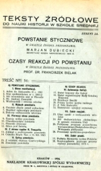 Powstanie styczniowe w świetle źródeł przedstawił Marjan Dubiecki