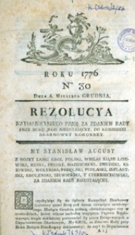 Zbiór Rezolucyi Rady Nieustaiącey potrzebnych do wiadomości Juryzdykcyi Sądowych oboyga Narodów, od seymu 1776 do Seymu 1782 roku zebrany