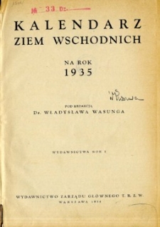 Kalendarz Ziem Wschodnich na rok 1935.