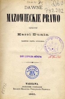 Dawne mazowieckie prawo