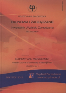 Ekonomia i Zarządzanie : Kwartalnik Wydziału Zarządzania. T. 4 nr 1