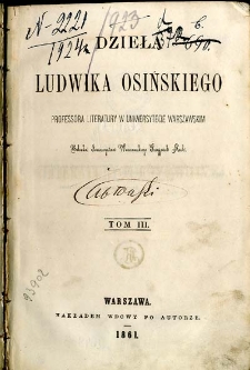 Dzieła Ludwika Osińskiego. T. 3