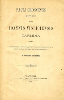 Pauli Crosnensis Rutheni [...] Carmina