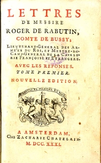 Lettres de messire Roger de Rabutin [...] avec les réponses. T. 1