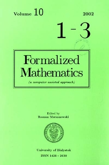 Formalized Mathematics 2002 nr 1