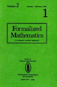 Formalized Mathematics 1991 nr 1