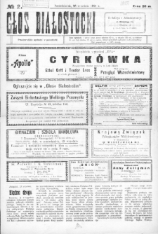 Głos Białostocki 1921, nr 2