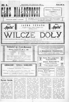 Głos Białostocki 1921, nr 4