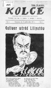 Kolce : czcionkotłok satyryczno-krytyczny 1925, nr 1