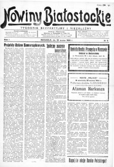Nowiny Białostockie : tygodnik bezpartyjny i niezależny 1924. nr 5